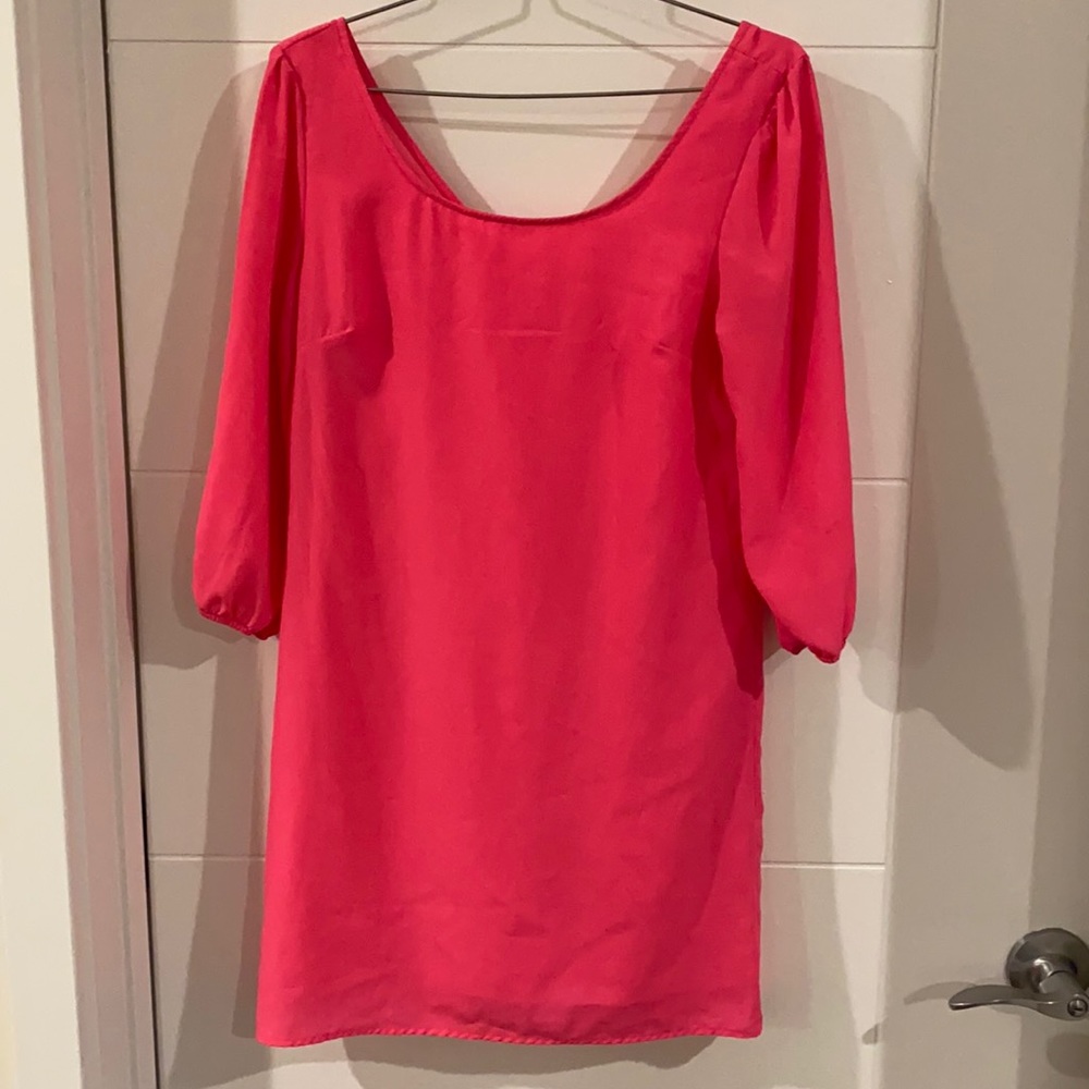 Hot pink silky dress